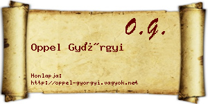 Oppel Györgyi névjegykártya